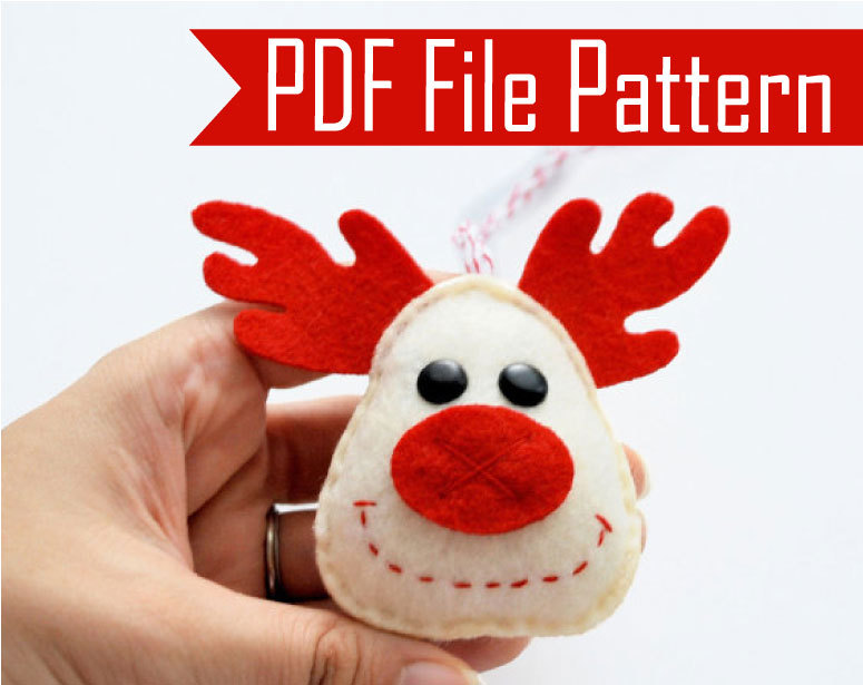 Holiday Reindeer Christmas Ornament Sewing Pattern - PDF EPATTERN A657 ...